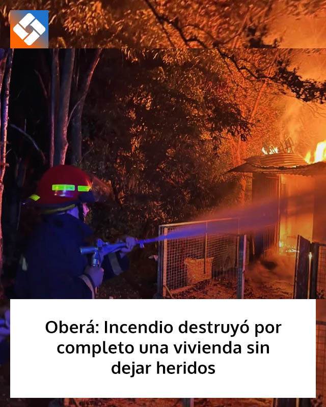 Oberá: Incendio destruyó por completo una vivienda sin dejar heridos