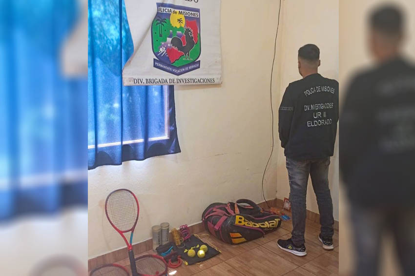 ELDORADO: Cuatro demorados por el robo de elementos de tenis de un vehículo