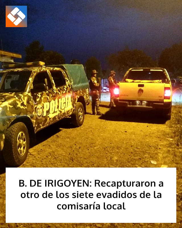 B. DE IRIGOYEN: Recapturaron a otro de los siete evadidos de la comisaría local