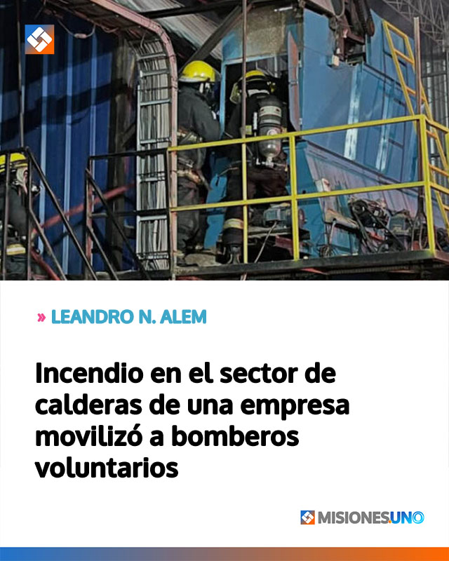 Incendio en el sector de calderas de una empresa movilizó a bomberos voluntarios
