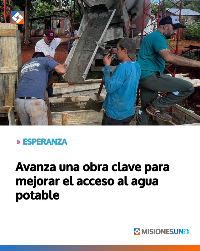 Avanza una obra clave para mejorar el acceso al agua potable