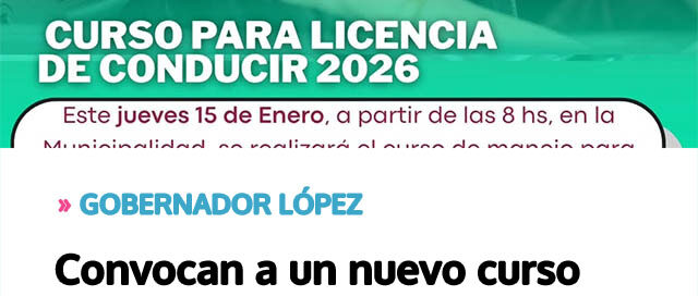 Convocan a un nuevo curso obligatorio para obtener o ampliar la licencia de conducir