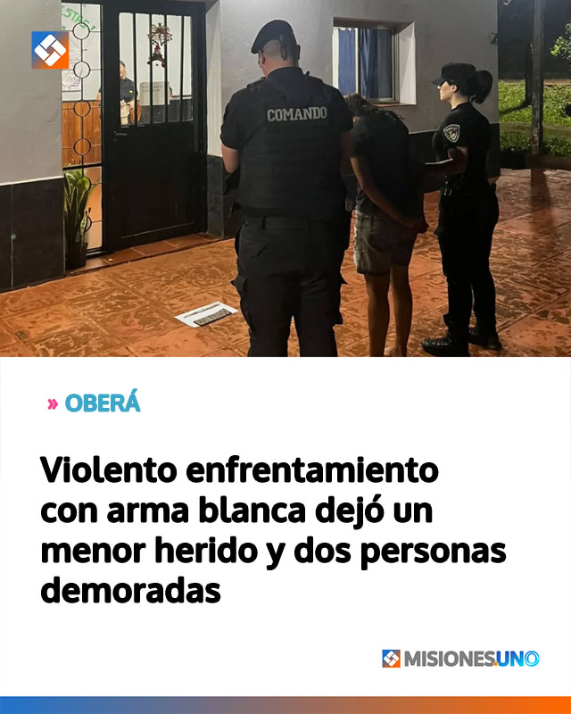 Violento enfrentamiento con arma blanca dejó un menor herido y dos personas demoradas