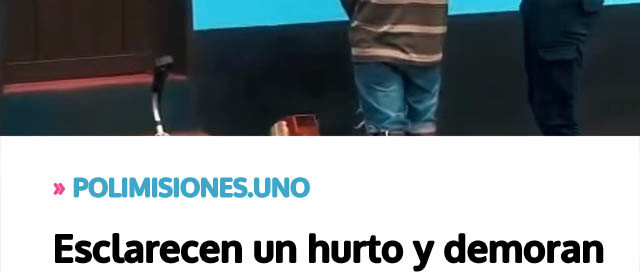 Esclarecen un hurto y demoran al presunto autor en la localidad de 25 de Mayo