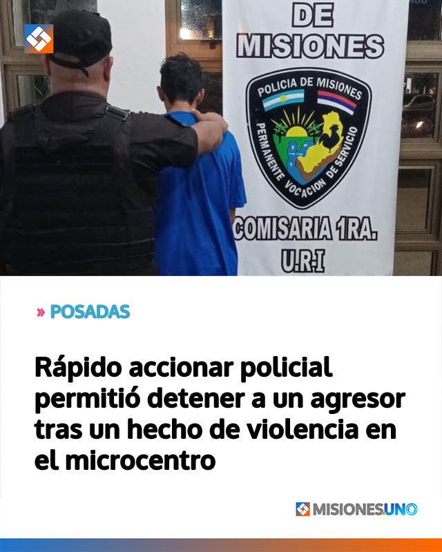 Rápido accionar policial permitió detener a un agresor tras un hecho de violencia en el microcentro
