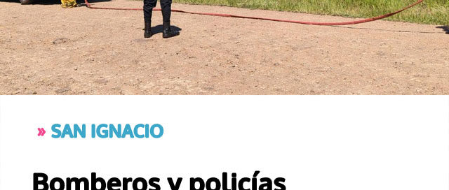 Bomberos y policías controlaron un incendio de malezas en el acceso a Teyú Cuaré