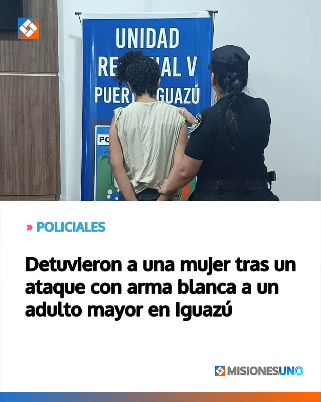 Detuvieron a una mujer tras un ataque con arma blanca a un adulto mayor en Iguazú