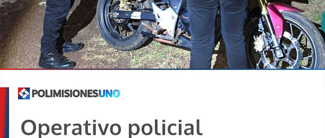 Operativo policial terminó con el secuestro de una motocicleta con irregularidades