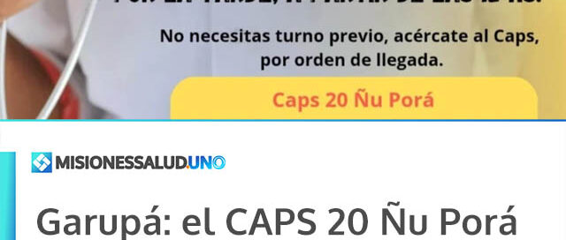 Garupá: el CAPS 20 Ñu Porá realizará jornadas de PAP y operativo “Vuelta al Cole” en marzo