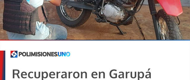 Recuperaron en Garupá una motocicleta robada en Buenos Aires tras un operativo conjunto